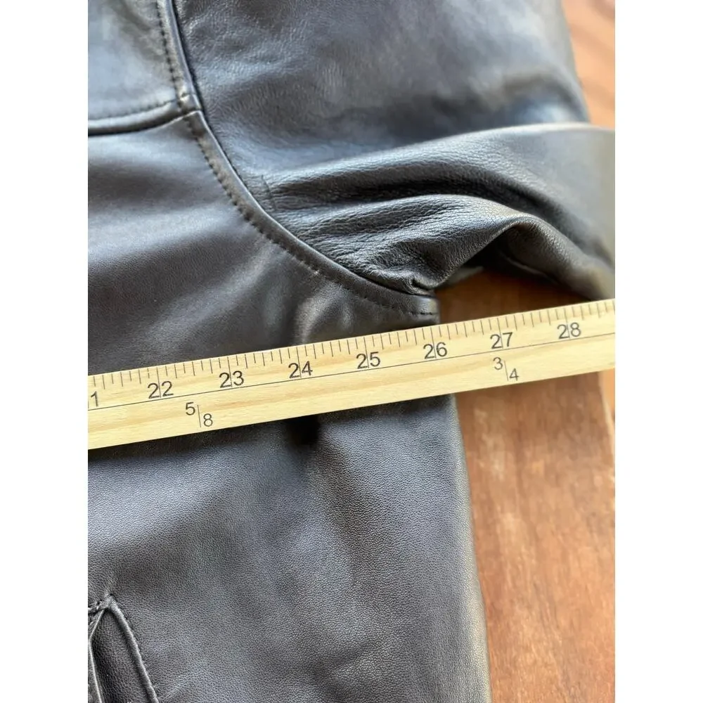 Vintage 90s Y2K Boston Harbour Men’s XL Brown Genuine Leather Jacket Motorcycle - Picture 5 of 9